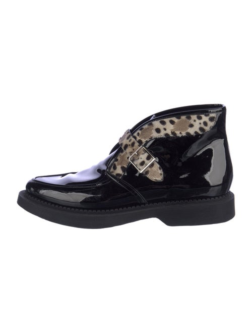 Saint Laurent Patent Leather Animal Print Moccasins