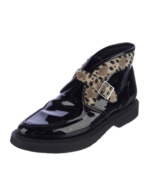Saint Laurent Patent Leather Animal Print Moccasins