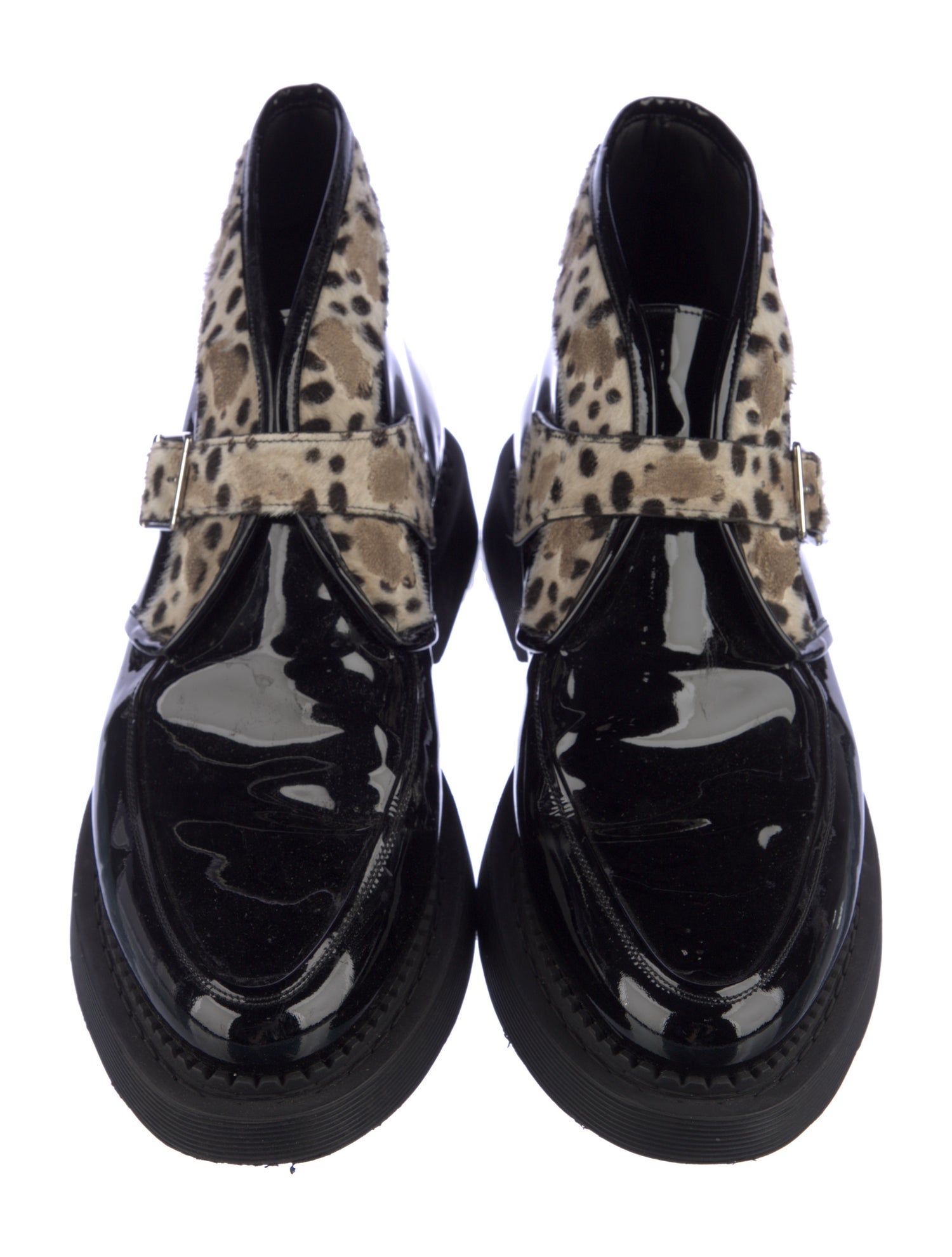 Saint Laurent Patent Leather Animal Print Moccasins