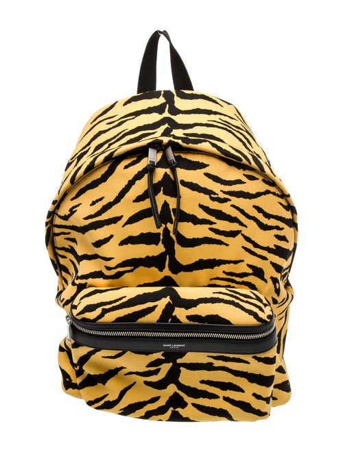 Saint Laurent Canvas Tiger Print Backpack