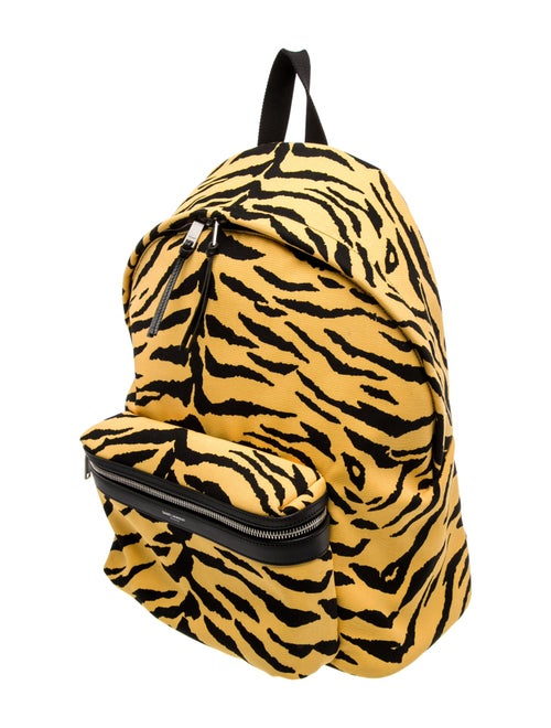 Saint Laurent Canvas Tiger Print Backpack