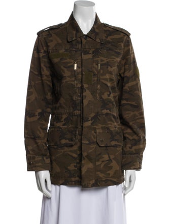Saint Laurent Camouflage Print Utility Jacket