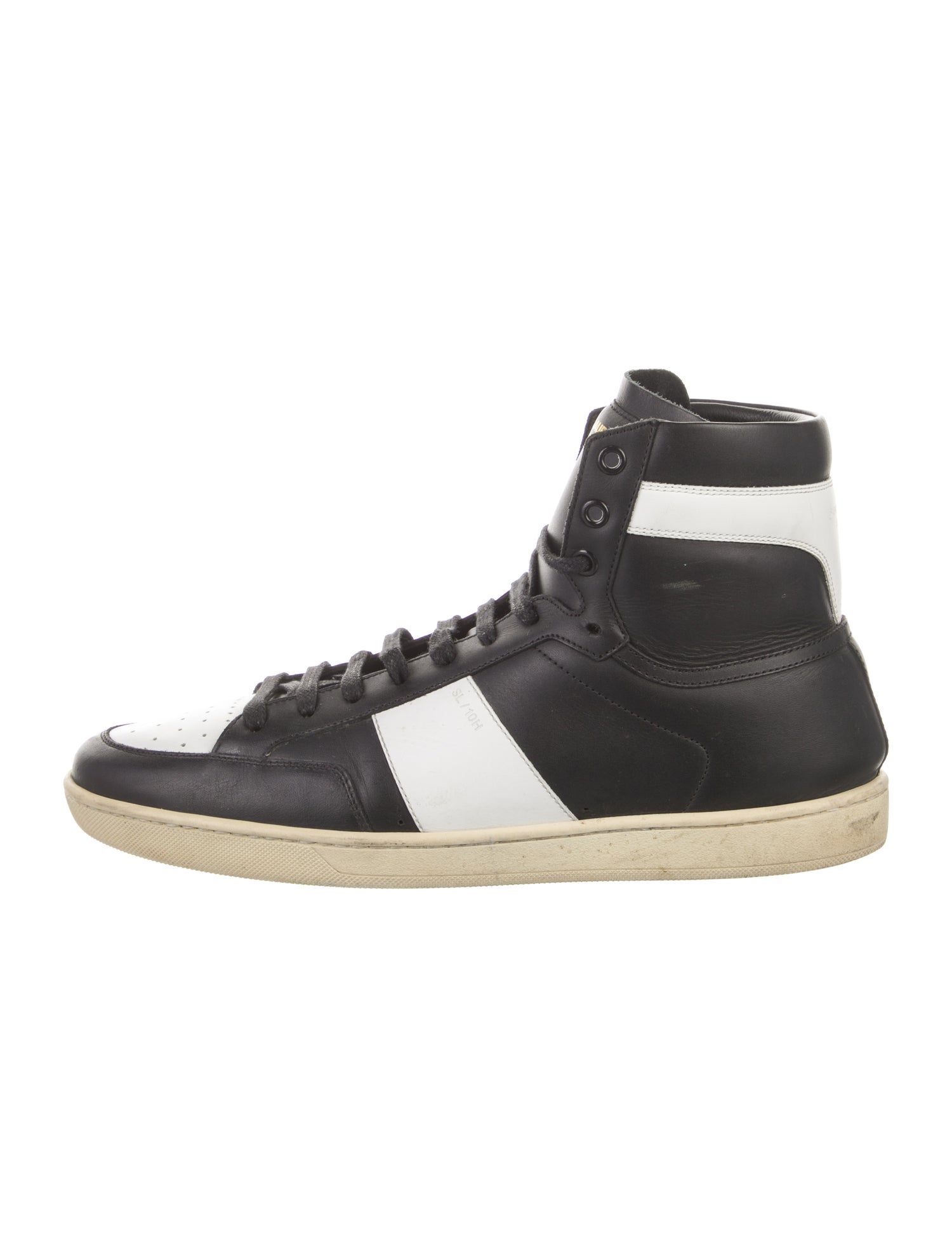 Saint Laurent Leather Colorblock Pattern Sneakers