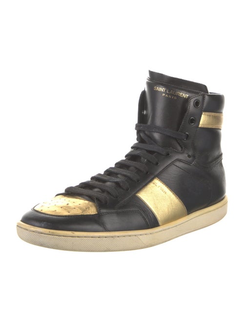 Saint Laurent Leather Colorblock Pattern Sneakers