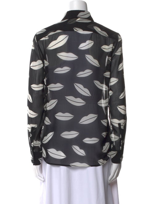 Saint Laurent Silk Printed Button-Up Top