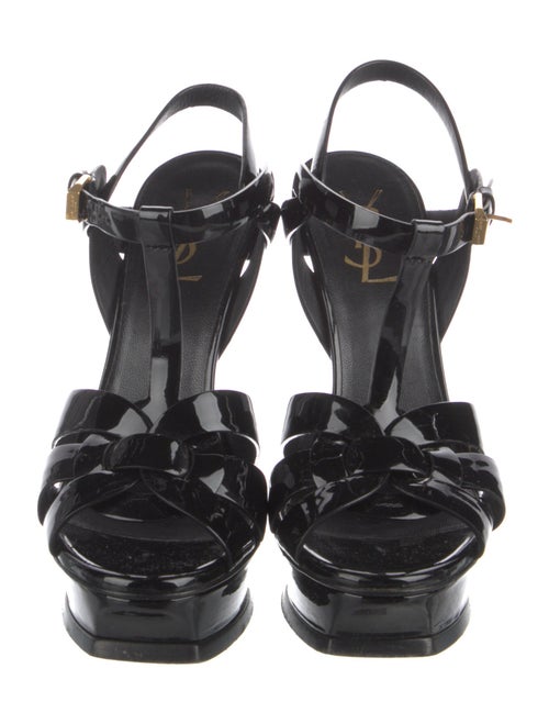 Saint Laurent Patent Leather T-Strap Sandals