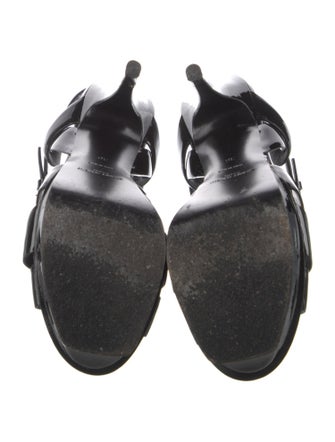 Saint Laurent Patent Leather T-Strap Sandals