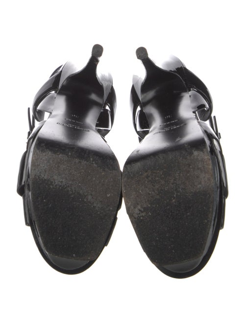 Saint Laurent Patent Leather T-Strap Sandals