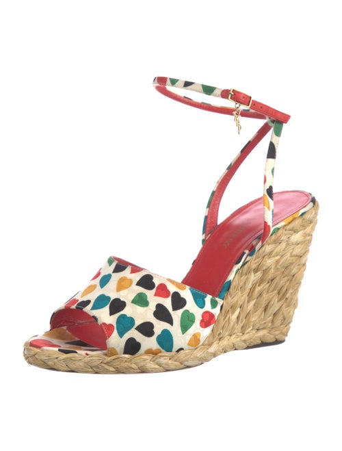 Saint Laurent Satin Printed Espadrilles