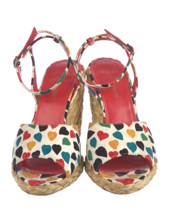 Saint Laurent Satin Printed Espadrilles