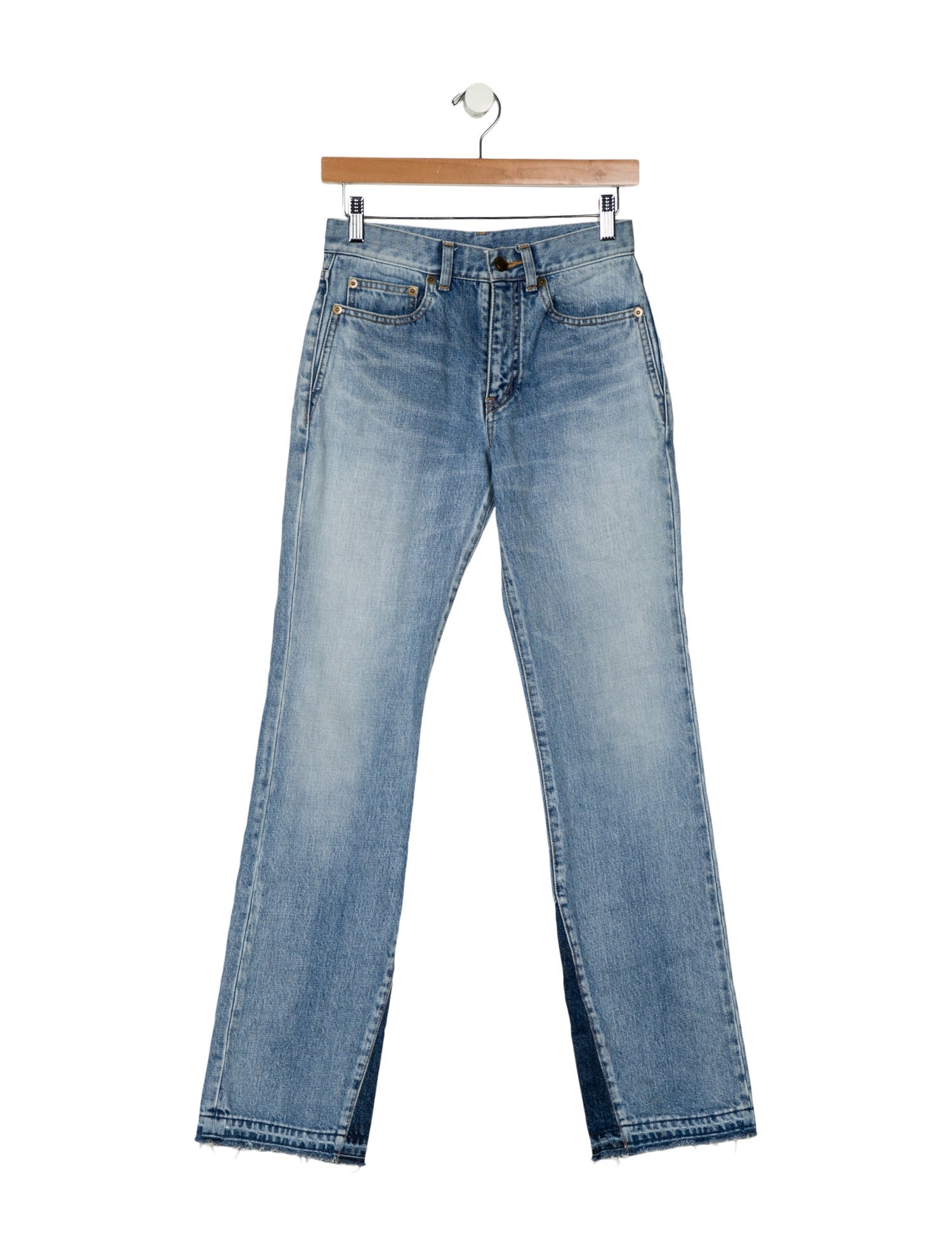 Saint Laurent Mid-Rise Straight Leg Jeans