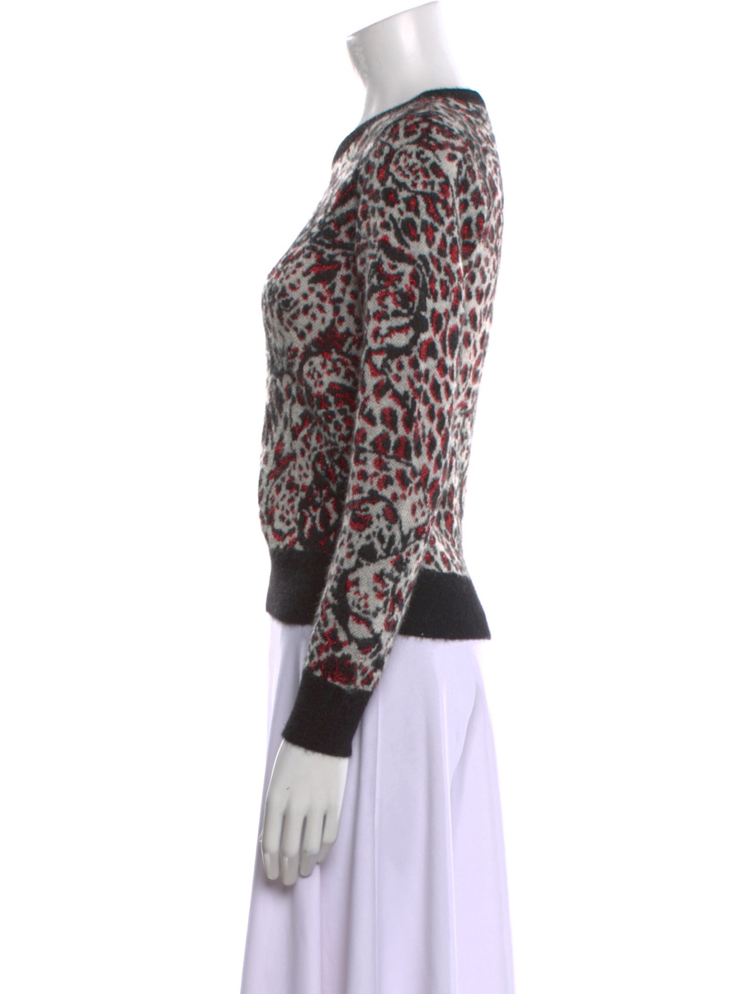 Saint Laurent Mohair Animal Print Sweater