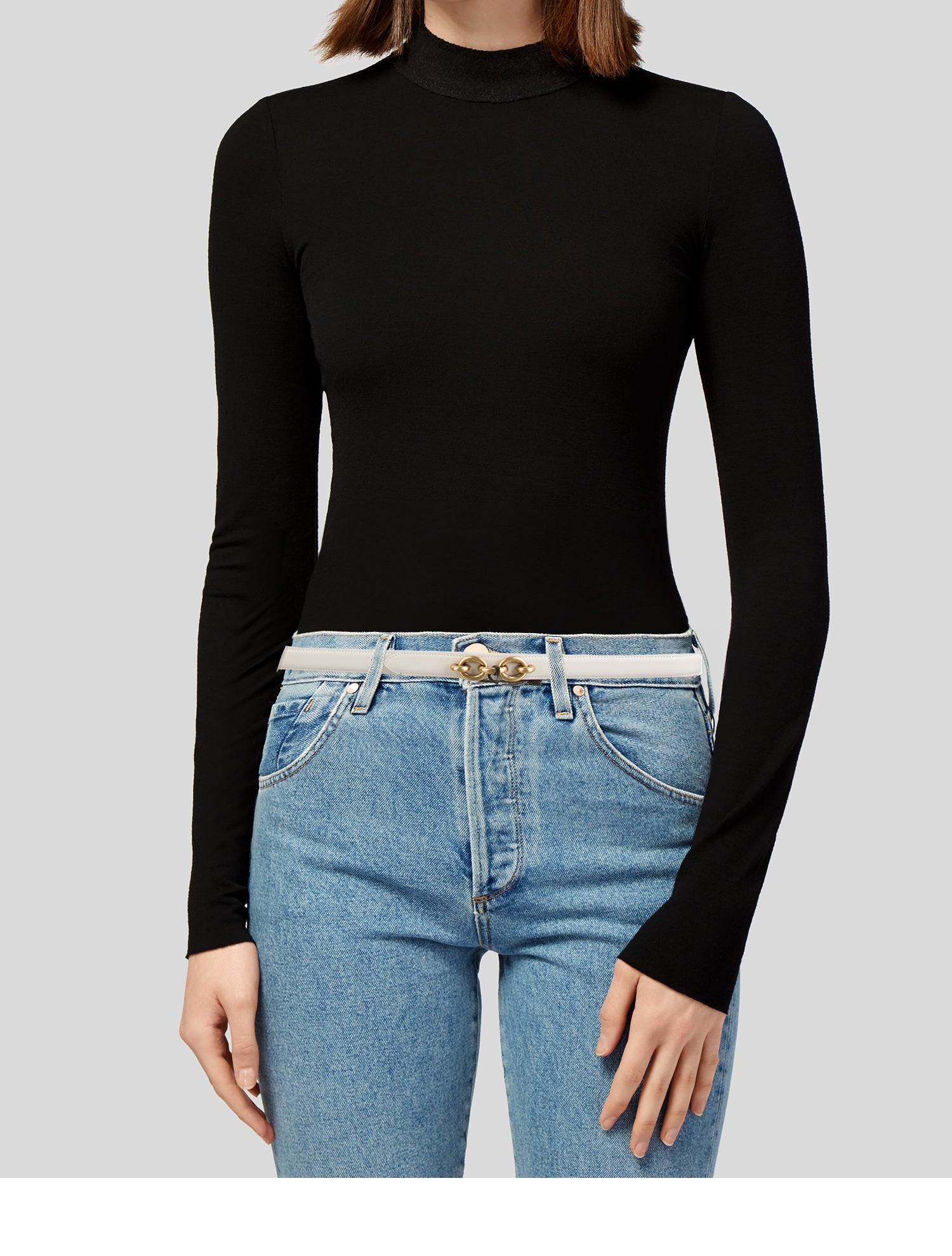 Saint Laurent Skinny Leather Waist Belt w/ Tags