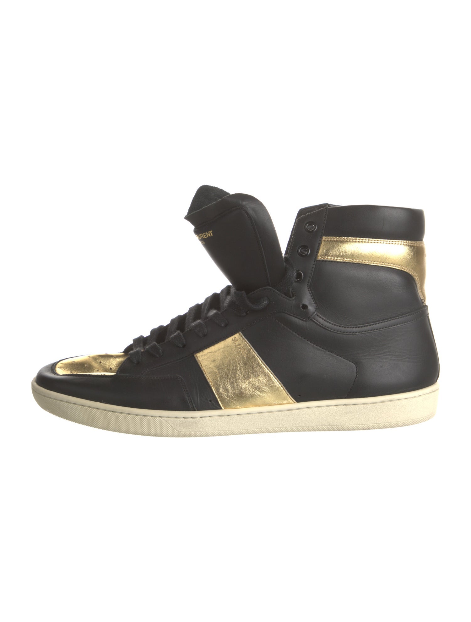 Saint Laurent Leather Colorblock Pattern Sneakers