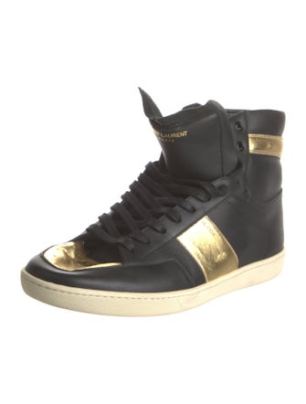 Saint Laurent Leather Colorblock Pattern Sneakers