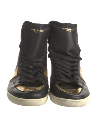 Saint Laurent Leather Colorblock Pattern Sneakers