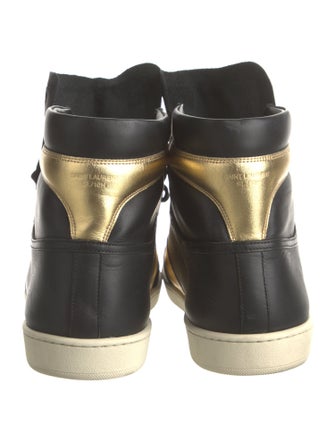 Saint Laurent Leather Colorblock Pattern Sneakers