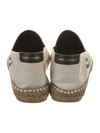 Saint Laurent Canvas Whipstitch Trim Espadrilles