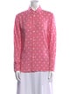 Saint Laurent Polka Dot Print Long Sleeve Button-Up Top