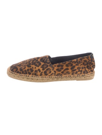 Saint Laurent Suede Animal Print Espadrilles