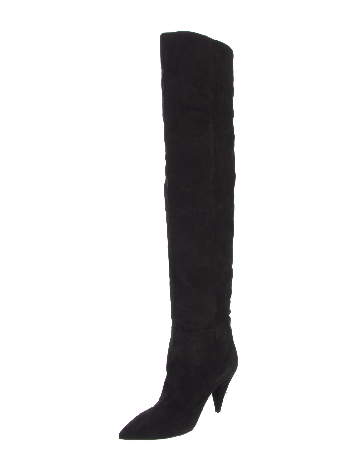 Saint Laurent Suede Leather Trim Embellishment Boots