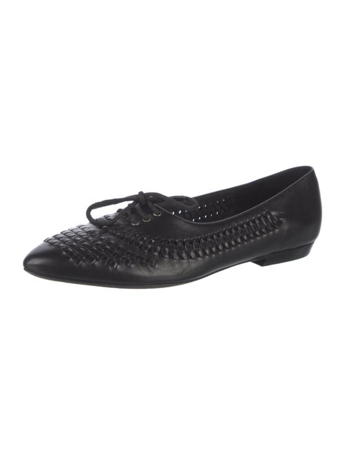 Saint Laurent Leather Braided Accents Ballet Flats