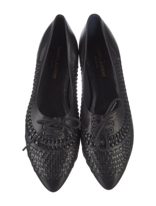 Saint Laurent Leather Braided Accents Ballet Flats