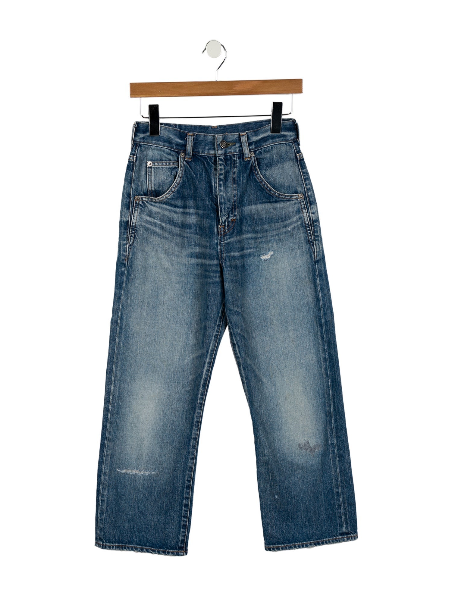 Saint Laurent High-Rise Straight Leg Jeans