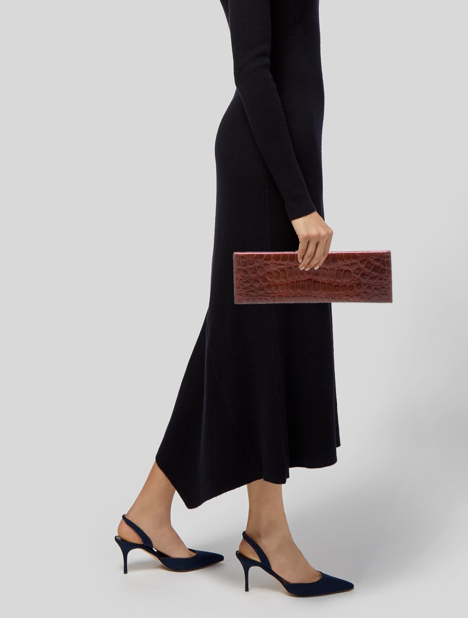 Saint Laurent Embossed Leather Crocodile-Embossed Large 2022