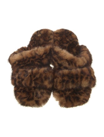Saint Laurent Fur Slides