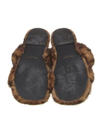 Saint Laurent Fur Slides