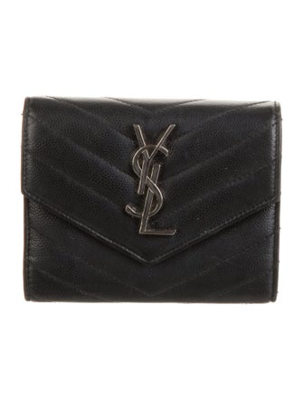 Saint Laurent 2017 Small Monogram Matelassé Trifold Wallet