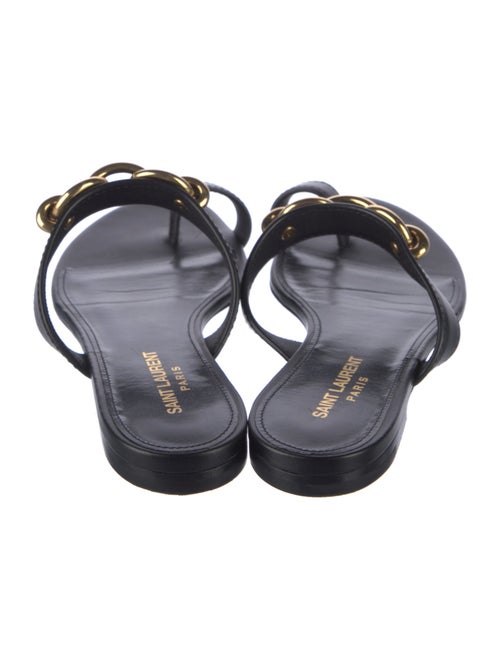 Saint Laurent Chain-Link Accent Leather Slides