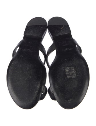 Saint Laurent Chain-Link Accent Leather Slides