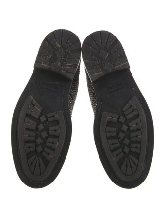 Saint Laurent Leather Studded Accents Combat Boots