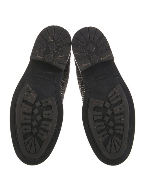 Saint Laurent Leather Studded Accents Combat Boots