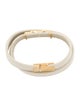 Saint Laurent Leather YSL Double Wrap Bracelet