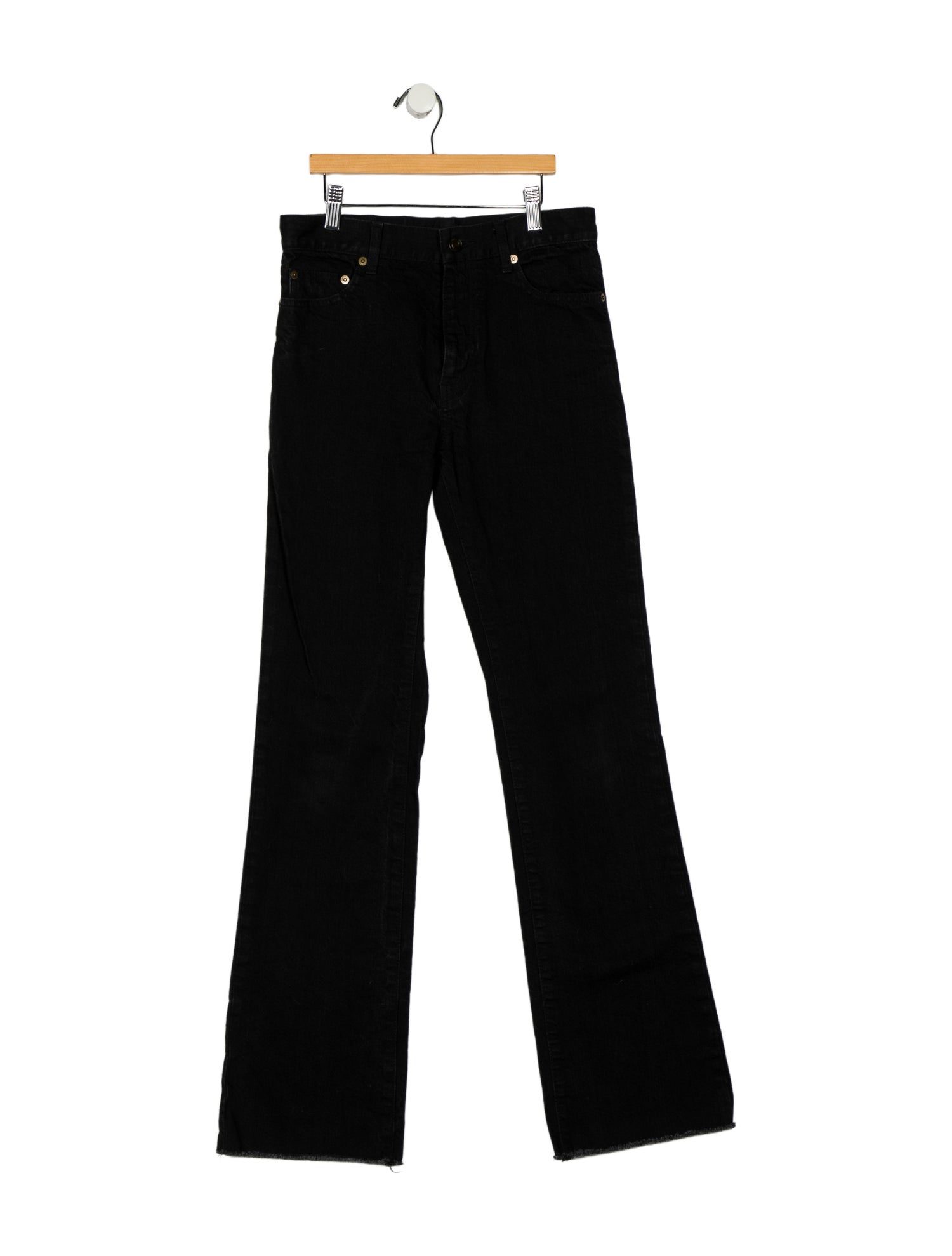 Saint Laurent Mid-Rise Wide Leg Jeans