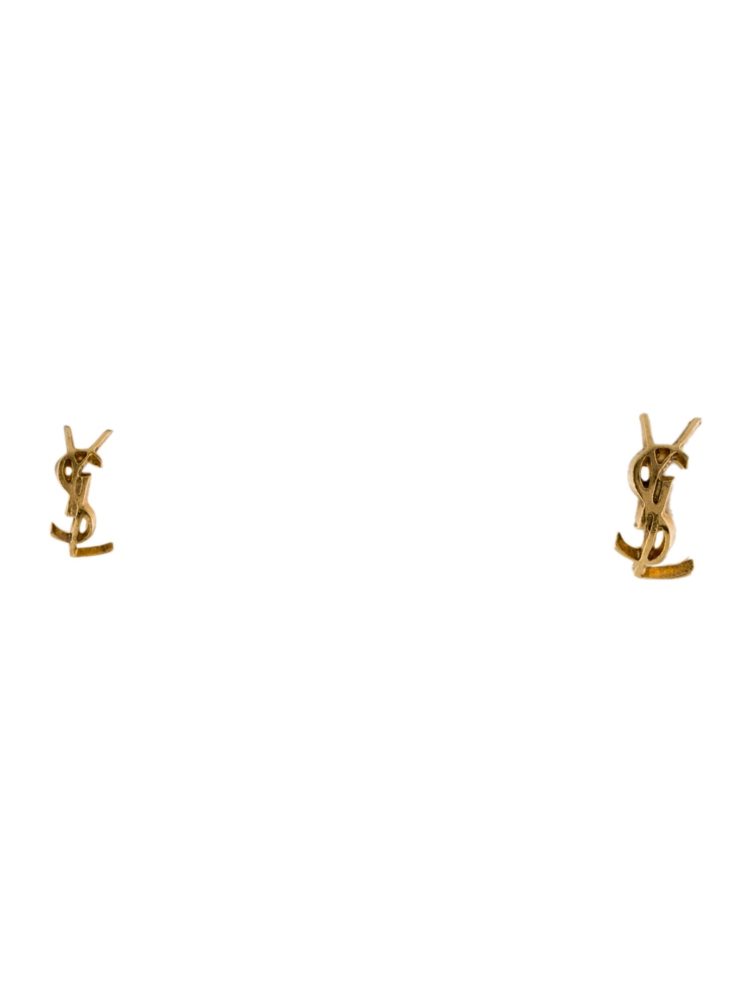 Saint Laurent Faux Pearl Cassandre Stud Earrings