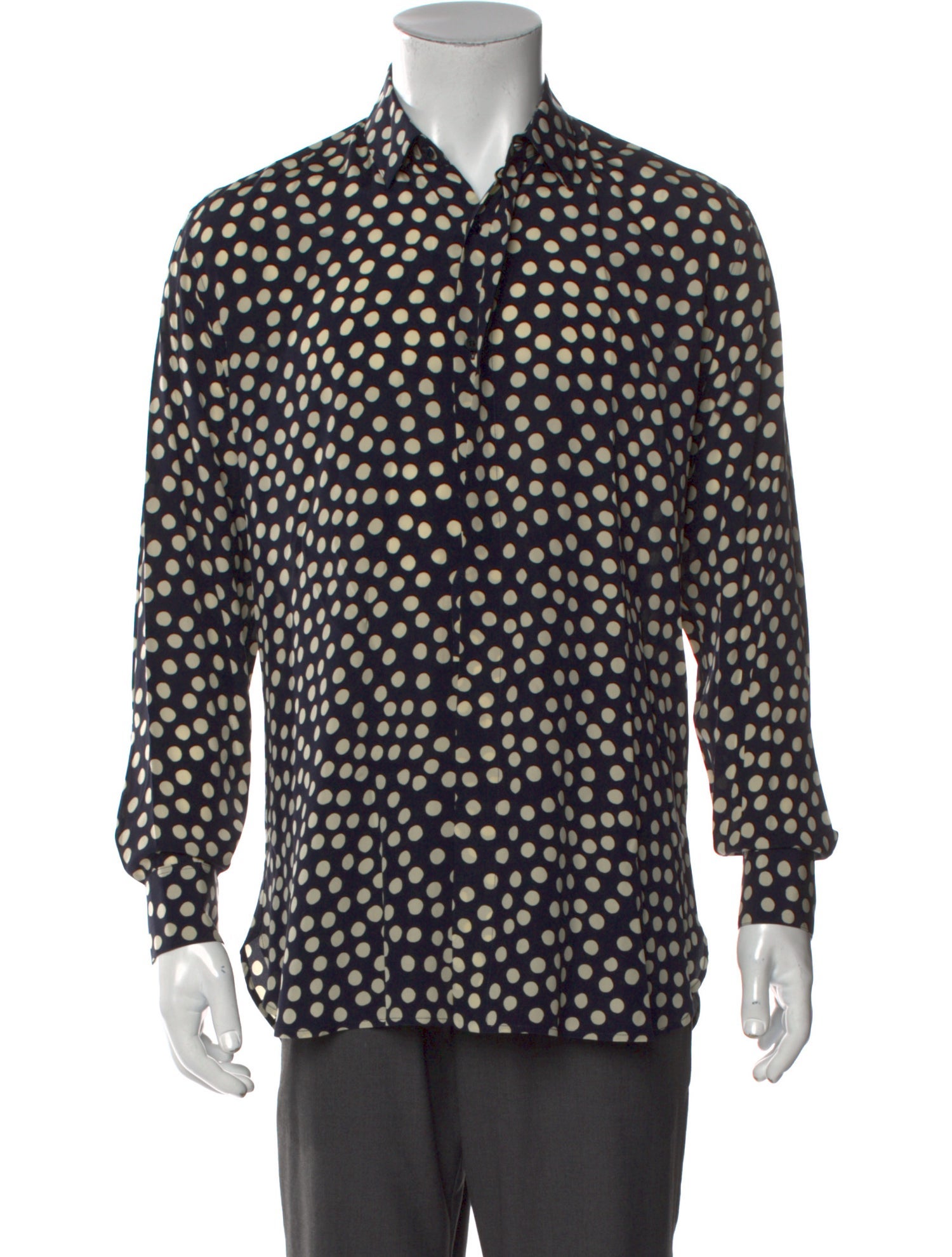 Saint Laurent Polka Dot Polka Dot Print Dress Shirt