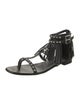 Saint Laurent Leather Studded Accents Gladiator Sandals