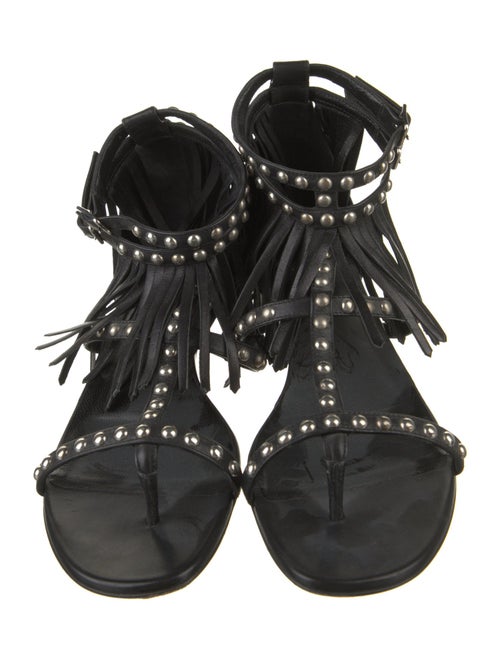 Saint Laurent Leather Studded Accents Gladiator Sandals