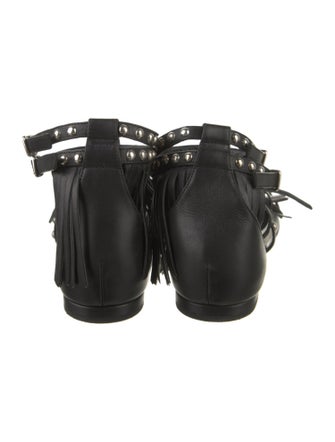 Saint Laurent Leather Studded Accents Gladiator Sandals
