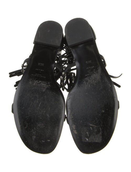 Saint Laurent Leather Studded Accents Gladiator Sandals