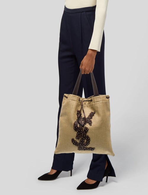 Yves Saint Laurent Rive Gauche Canvas Tote