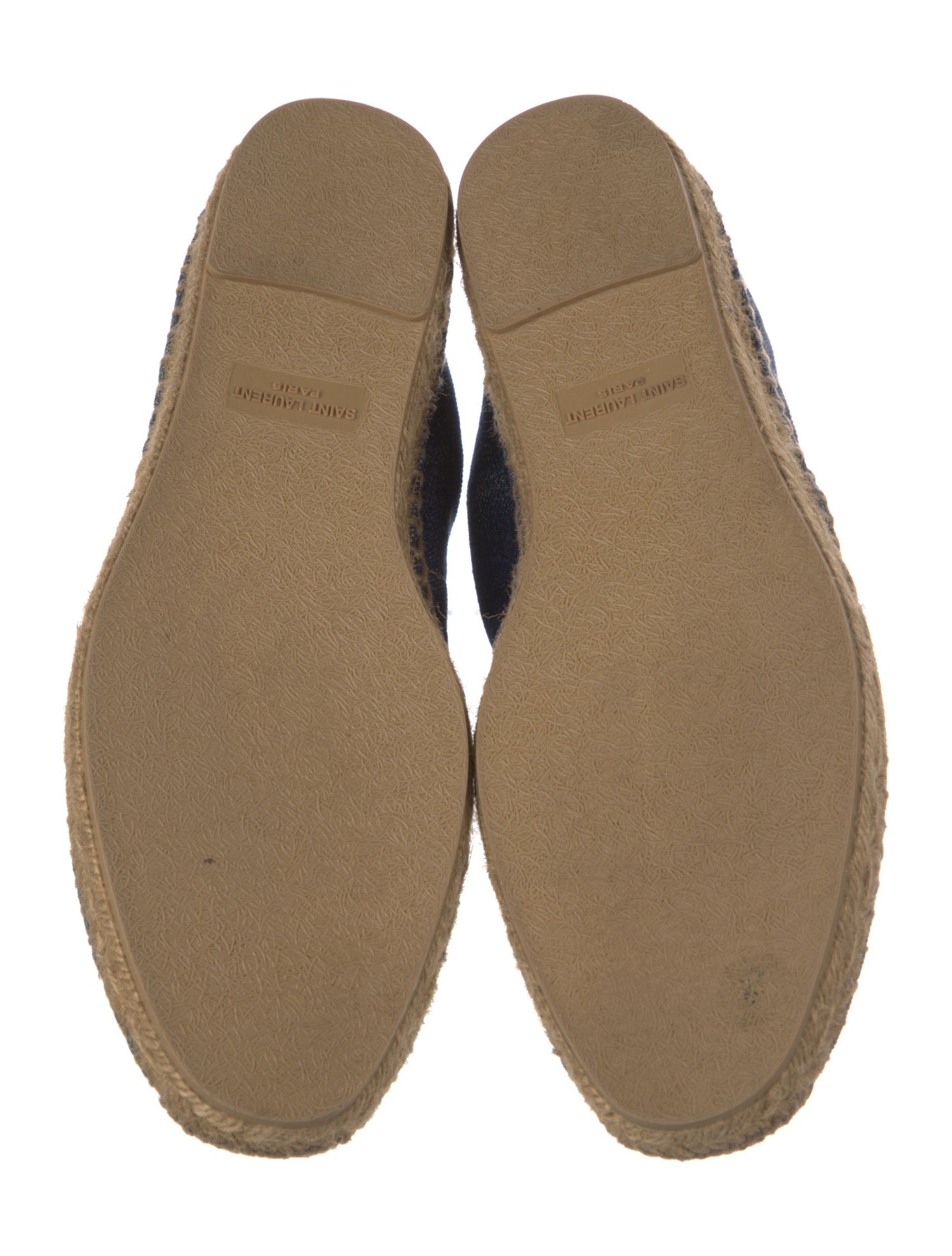 Saint Laurent Canvas Embroidered Accent Espadrilles