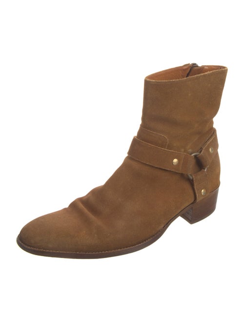 Saint Laurent Suede Studded Accents Boots