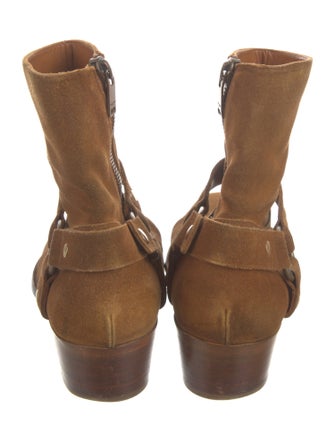 Saint Laurent Suede Studded Accents Boots