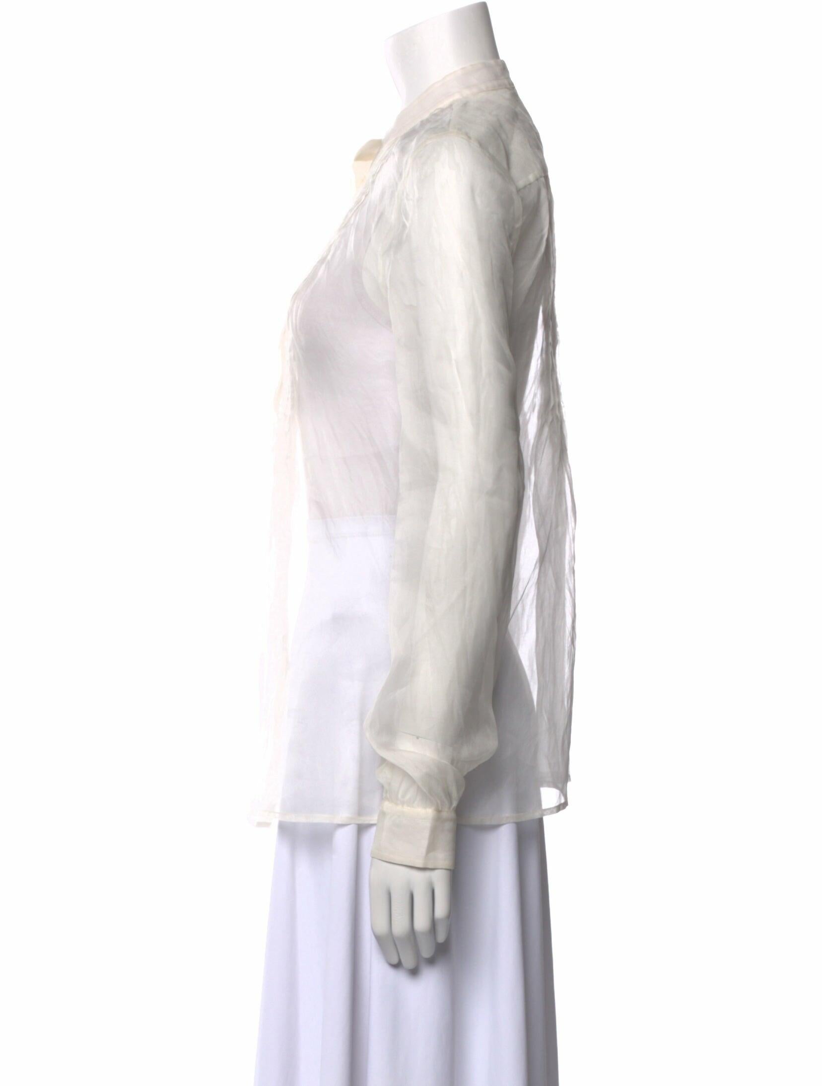 Saint Laurent Silk Long Sleeve Blouse w/ Tags