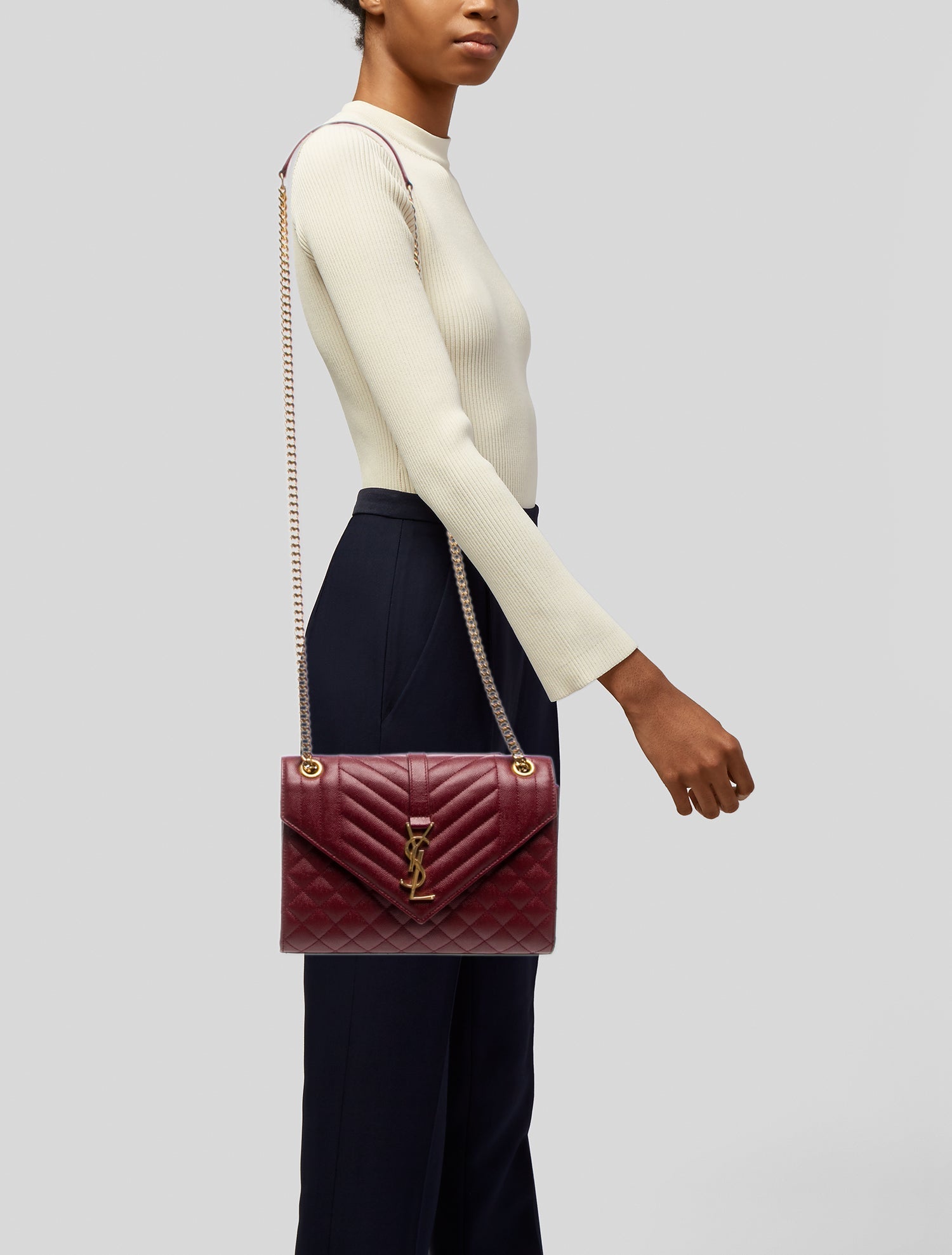 Saint Laurent Leather Envelope Medium